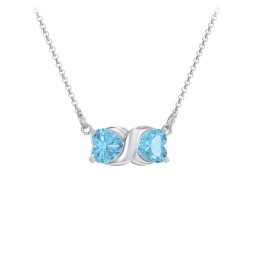 Love and Kisses Gemstone Pendant in 925 Sterling Silver with Blue Topaz