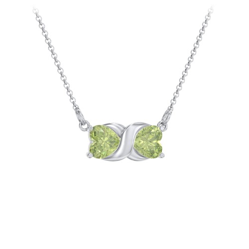 Love and Kisses Gemstone Pendant – Sterling Silver with Peridot