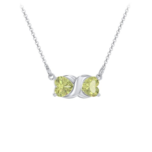 Love and Kisses Gemstone Pendant – Sterling Silver with Peridot