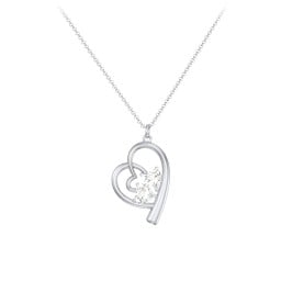 Intertwined Heart In Heart Pendant with 2 Gemstones