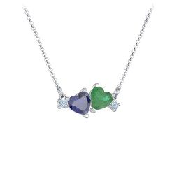 Gemstone Hearts Necklace with Accent Stones