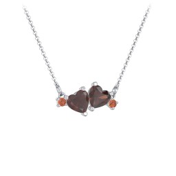 Gemstone Hearts Necklace with Accent Stones