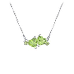 Gemstone Hearts Necklace with Accent Stones