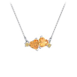 Gemstone Hearts Necklace with Accent Stones