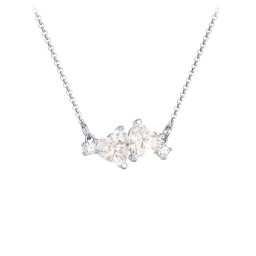 Gemstone Hearts Necklace with Accent Stones