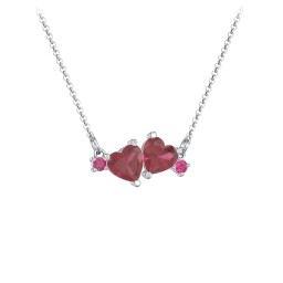 Gemstone Hearts Necklace with Accent Stones