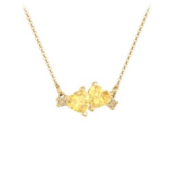 Gemstone Hearts Necklace with Accent Stones