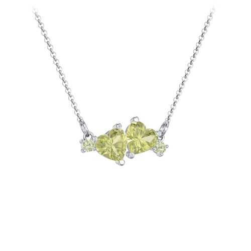 Gemstone Hearts Necklace with Accent Stones