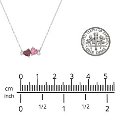 Gemstone Hearts Necklace with Accent Stones