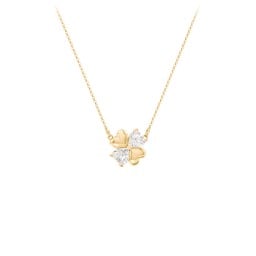 Lucky Clover Hearts And Gemstones Necklace