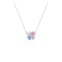 Lucky Clover Hearts And Gemstones Necklace