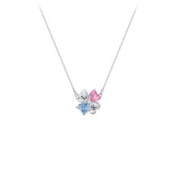 Lucky Clover Hearts And Gemstones Necklace