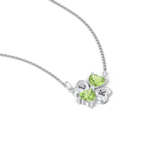 Lucky Clover Hearts And Gemstones Necklace