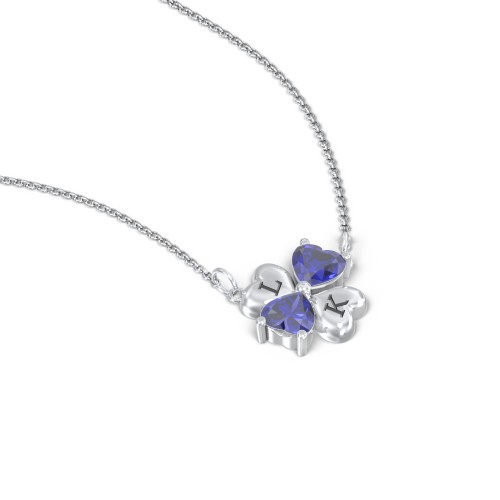 Lucky Clover Hearts And Gemstones Necklace