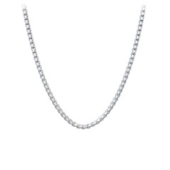 18" Rounded Box Chain Necklace – 10K White Gold