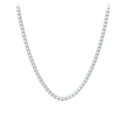 22" Rounded Box Chain Necklace in 925 Sterling Silver