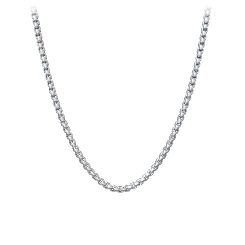 22" Rounded Box Chain Necklace – Sterling Silver