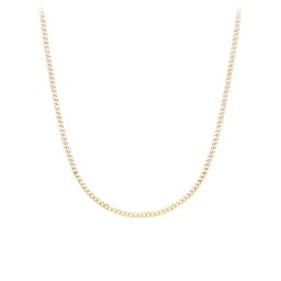 16" Open Curb Chain Necklace in 14K Solid Yellow Gold