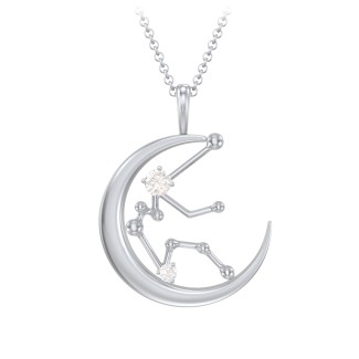 Engravable Aquarius Constellation Necklace With Gemstone