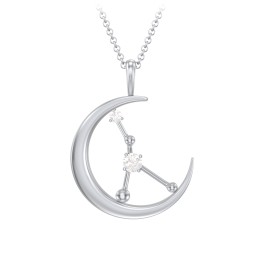Engravable Cancer Constellation Necklace With Gemstone
