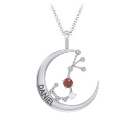 Engravable Scorpio Constellation Necklace With Gemstone