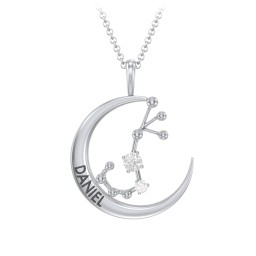 Engravable Scorpio Constellation Necklace With Gemstone