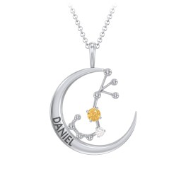 Engravable Scorpio Constellation Necklace With Gemstone