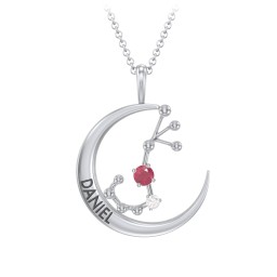 Engravable Scorpio Constellation Necklace With Gemstone