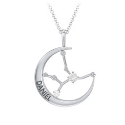 Engravable Virgo Constellation Necklace With Gemstone