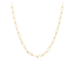 18" Bold Paper Clip Chain Necklace in 10K Solid Yellow Gold