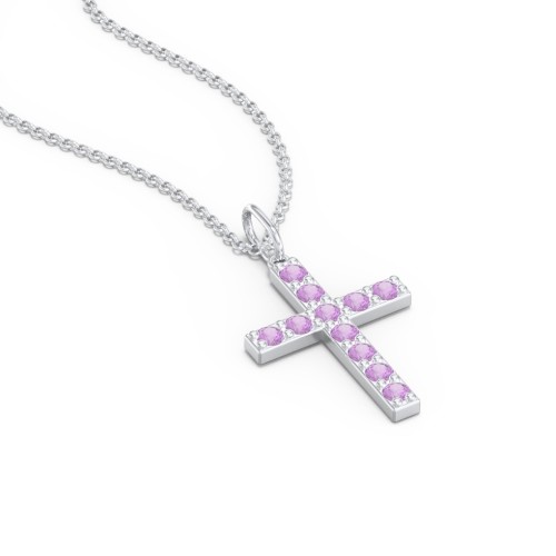 Medium Gemstone Cross Pendant