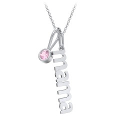 Modern Mama Necklace with Birthstone Charm