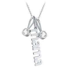 Modern Mama Necklace with 2 Birthstone Charms