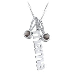 Modern Mama Necklace with 2 Birthstone Charms