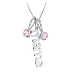 Modern Mama Necklace with 2 Birthstone Charms