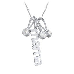 Modern Mama Necklace with 3 Birthstone Charms