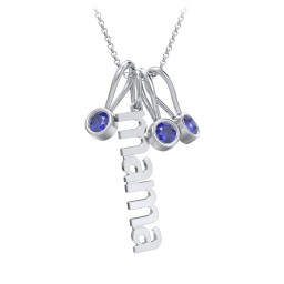 Modern Mama Necklace with 3 Birthstone Charms