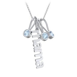 Modern Mama Necklace with 3 Birthstone Charms