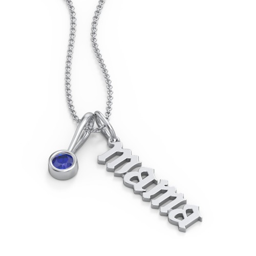 Gothic Mama Necklace with Birthstone Charm
