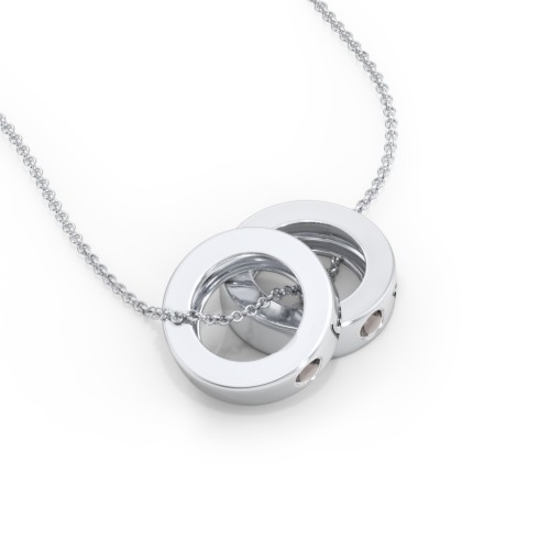 Engravable Gemstone Stacking Ring Charm Necklace - 2 – Sterling Silver with Smokey Quartz