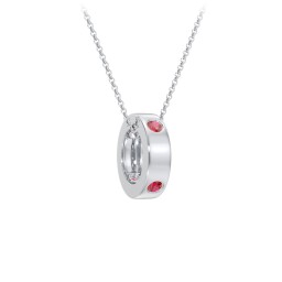 Multi-Gemstone Stacking Ring Charm Necklace - 1 in 925 Sterling Silver with Garnet