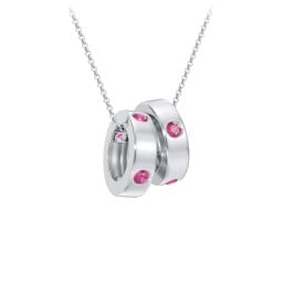 Multi-Gemstone Stacking Ring Charm Necklace - 2