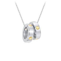 Multi-Gemstone Stacking Ring Charm Necklace - 2