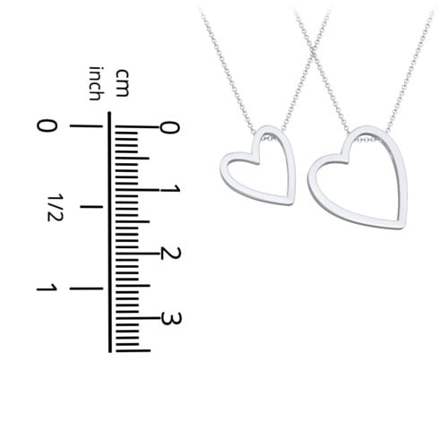 Engravable Heart In Heart Necklace Set