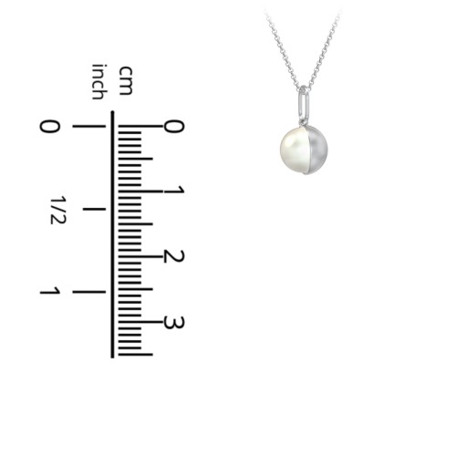 Engravable Half-Cup Pearl Necklace – Sterling Silver with Freshwater Pearl