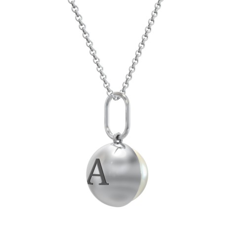 Engravable Half-Cup Pearl Necklace – Sterling Silver with Freshwater Pearl