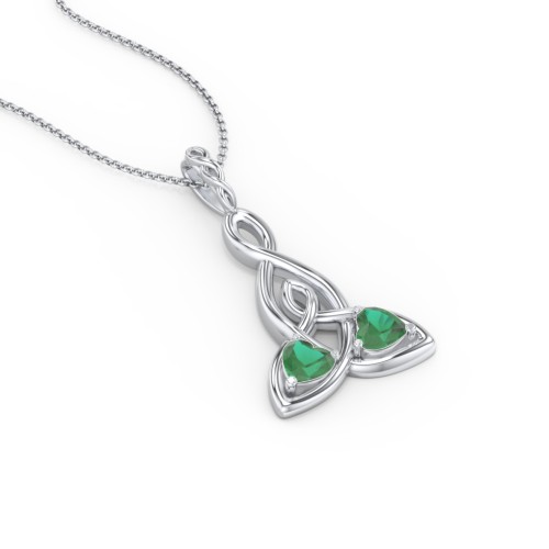 Celtic Motherhood Knot Birthstone Necklace – Sterling Silver with Emerald