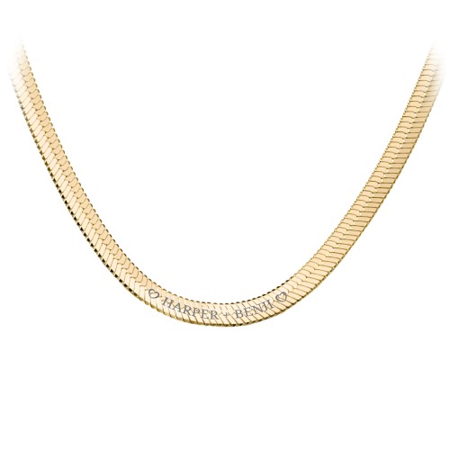 Engravable 16" Herringbone Chain in Yellow Ion-Plated Steel – Stainless Steel