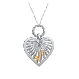 Radiant Caged Heart Necklace with 1-6 Birthstones