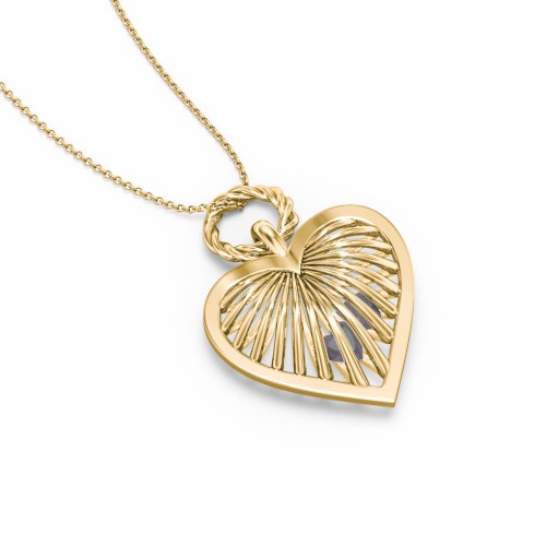 Radiant Caged Heart Necklace with 1-6 Birthstones – 18K Gold Plated Silver with Alexandrite